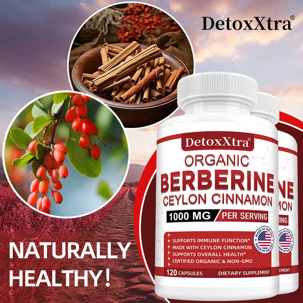 Ceylon Cinnamon & Berberine Capsules – Metabolism Support Herbal Supplement Qst