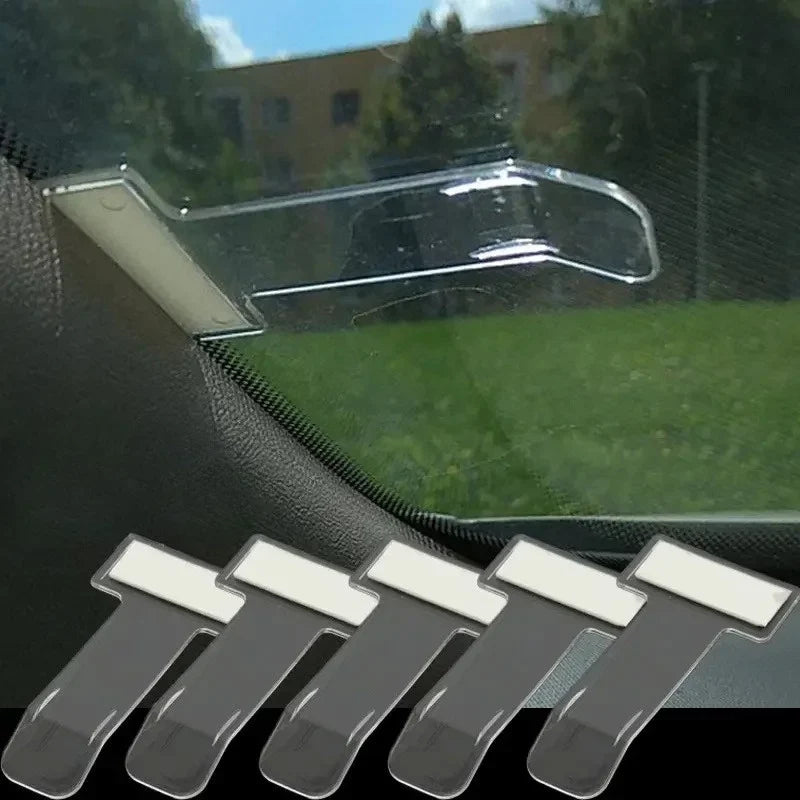 Transparent Car Window Parking Ticket Holder – Adhesive Pad Car Window Permit Holder Qme
