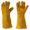 Cowhide Leather Welding Gloves – Flame-Retardant Heat Protection Welding Work Gloves Qme YELLOW