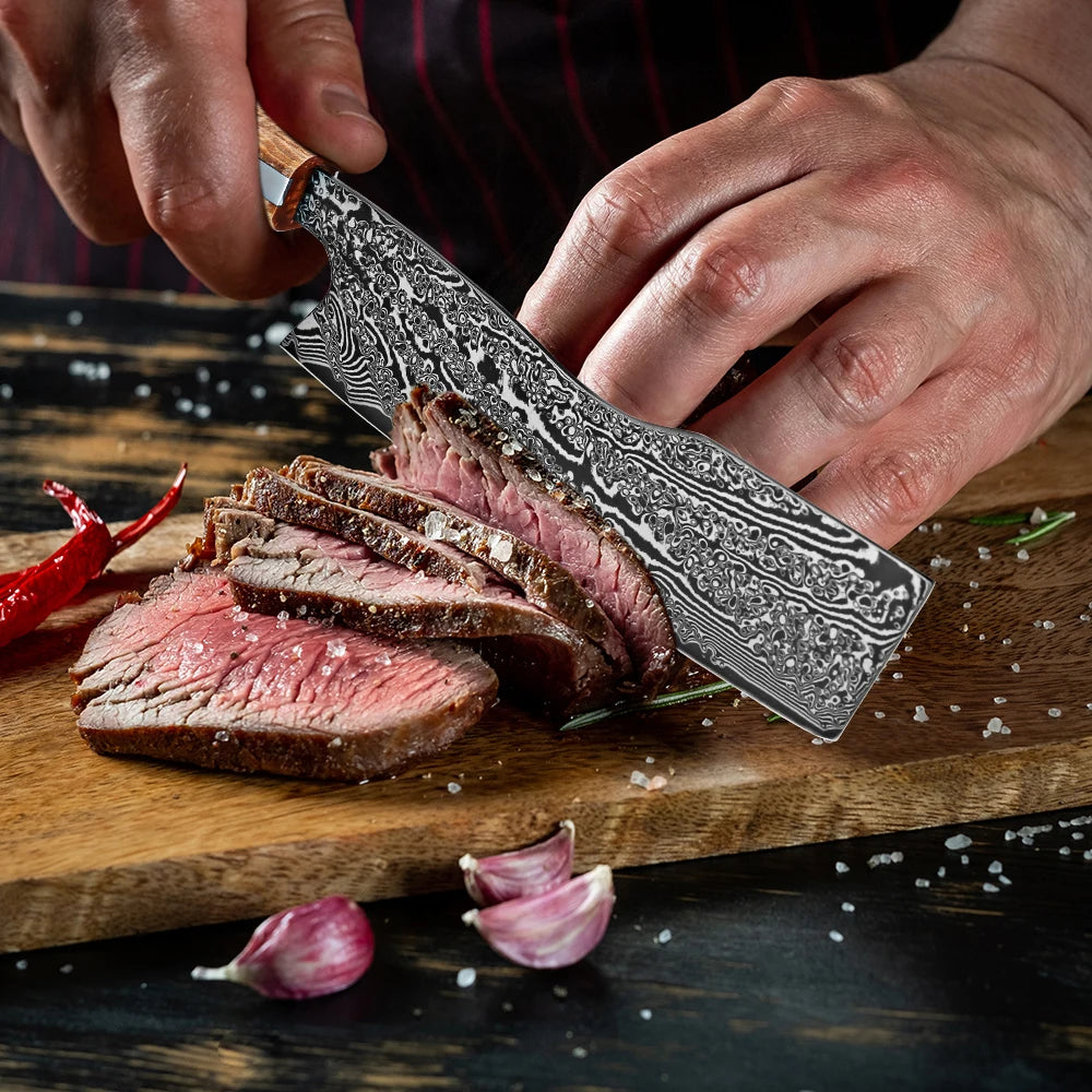 7" Japanese Nakiri Knife – 67-Layer Damascus Steel | XITUO Damascus Nakiri Knife Qst