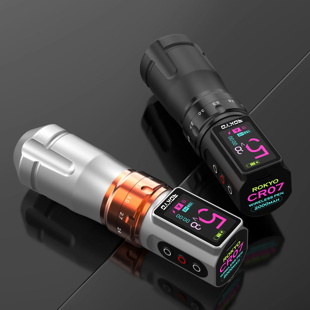 ROKYO CR07 Wireless Tattoo Machine Pen | OLED Adjustable Stroke Wireless Tattoo Machine Qme