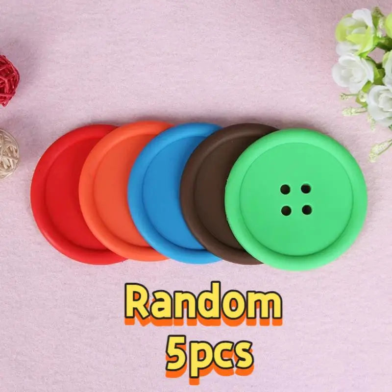 Non-Slip Silicone Coasters – Heat-Resistant Cup Mats 1/3/5 Pcs Silicone Coaster Set Qst B5