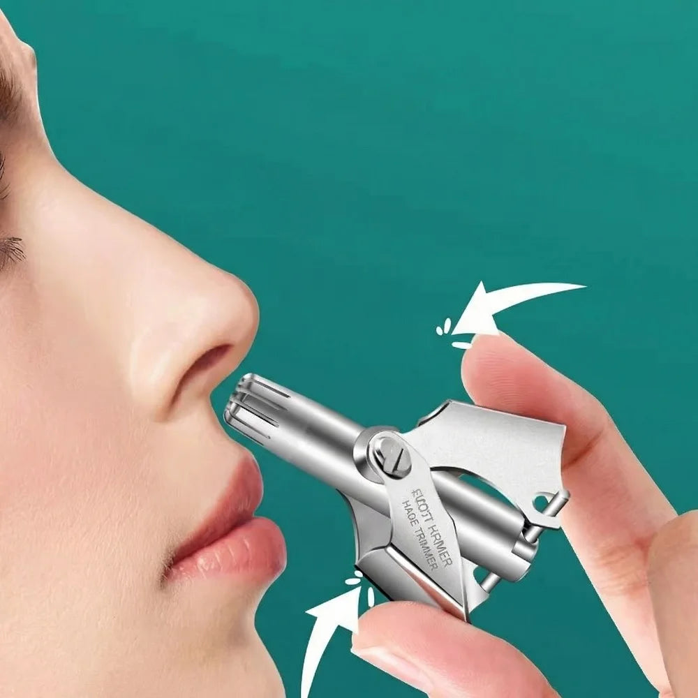 Stainless Steel Round-Tip Nose Hair Scissors – Manual Trimmer Nose Hair Scissors Qst Default Title