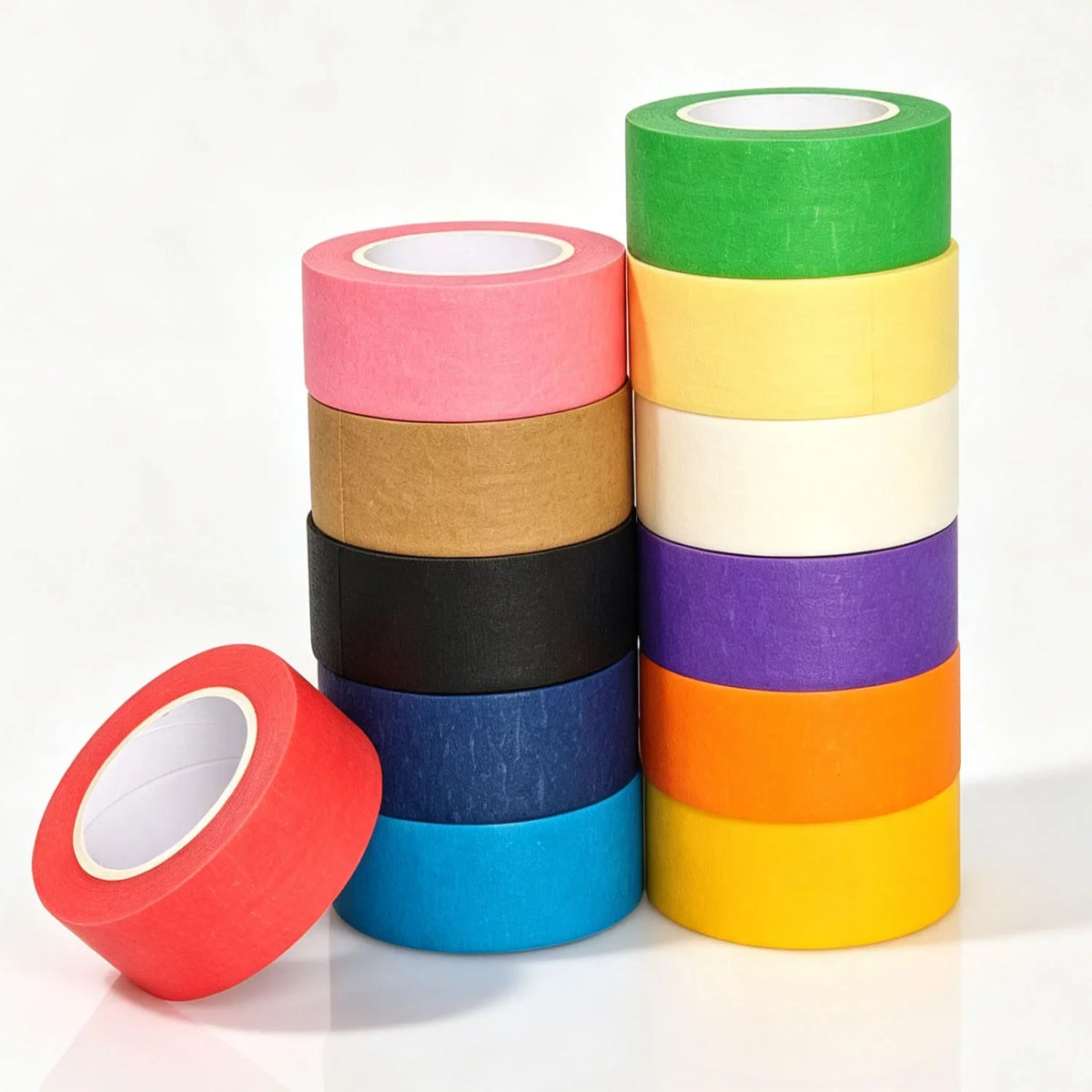 12 Rolls Colored Masking Tape – Painters Textured Paper Set Craft Masking Tape Qme