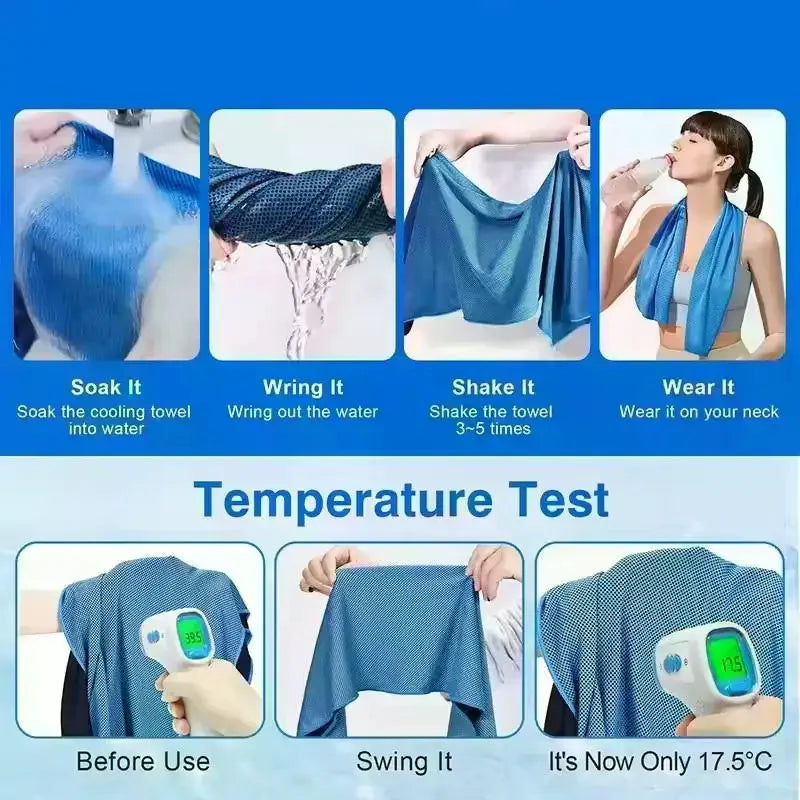Cooling Towel Neck Wrap with Storage Box – Quick Dry Chilly Pad Cooling Neck Wrap Qme