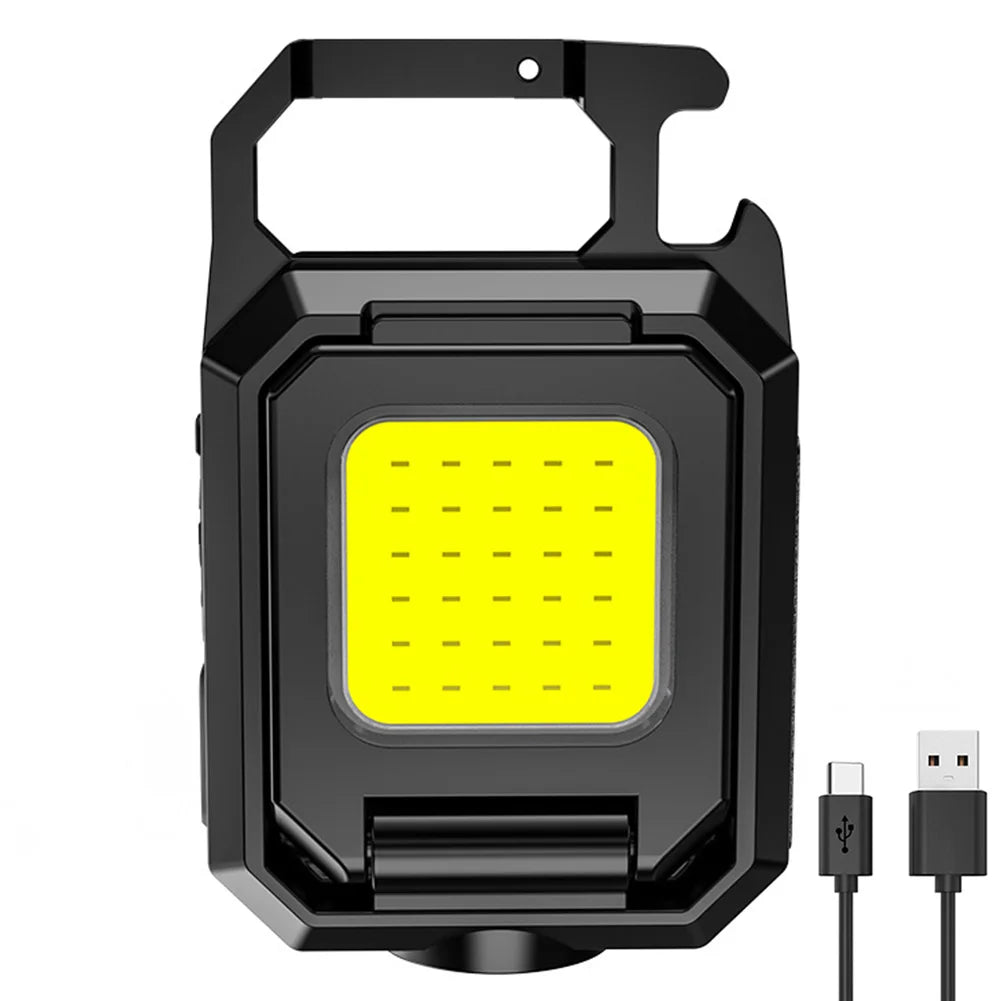 Mini COB LED Keychain Flashlight 1000LM USB Rechargeable IPX4 Keychain Flashlight Qme