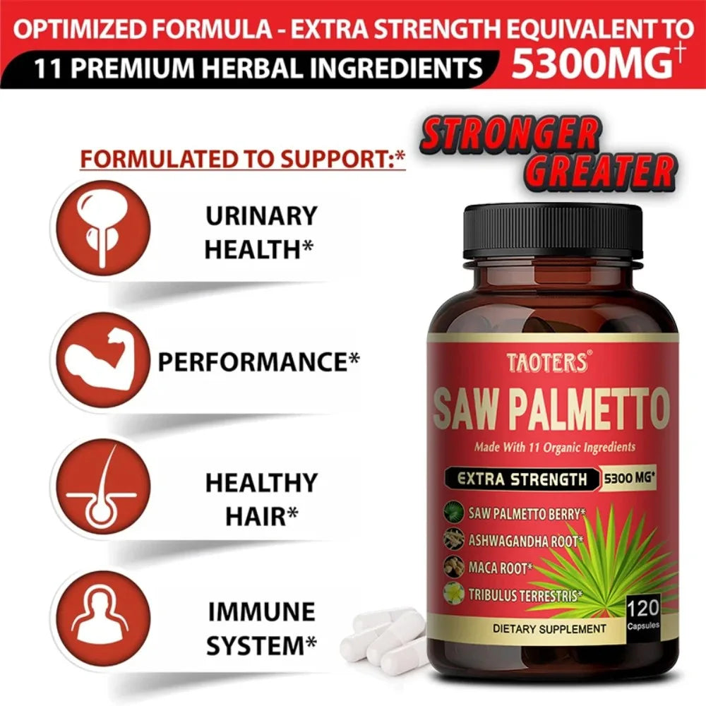 Saw Palmetto Ashwagandha Turmeric Capsules | STRESSXCEL Herbal Supplement Capsules Qst