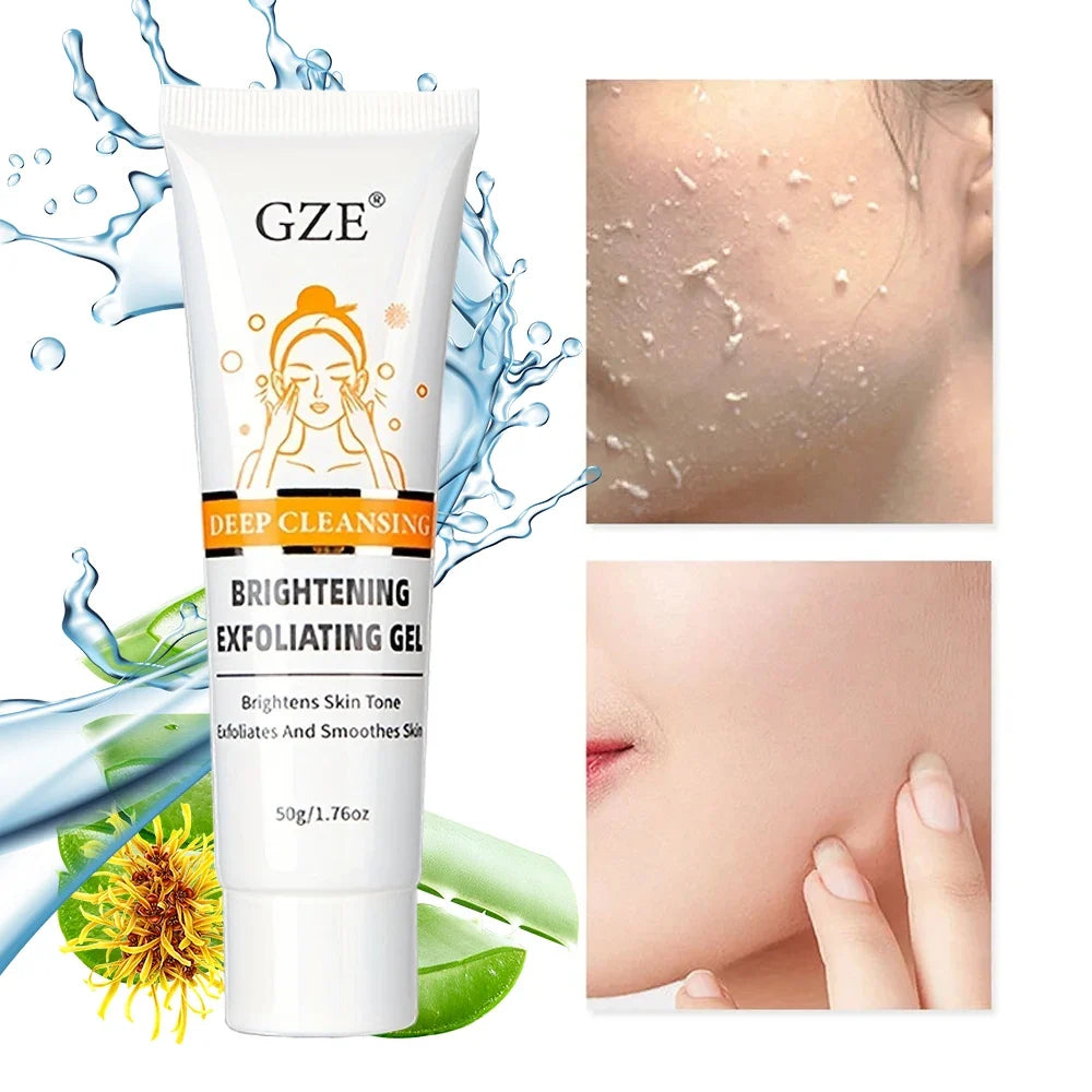 GZE Exfoliating Peeling Gel Face Scrub – Brighten & Moisturize Facial Exfoliating Gel Qme