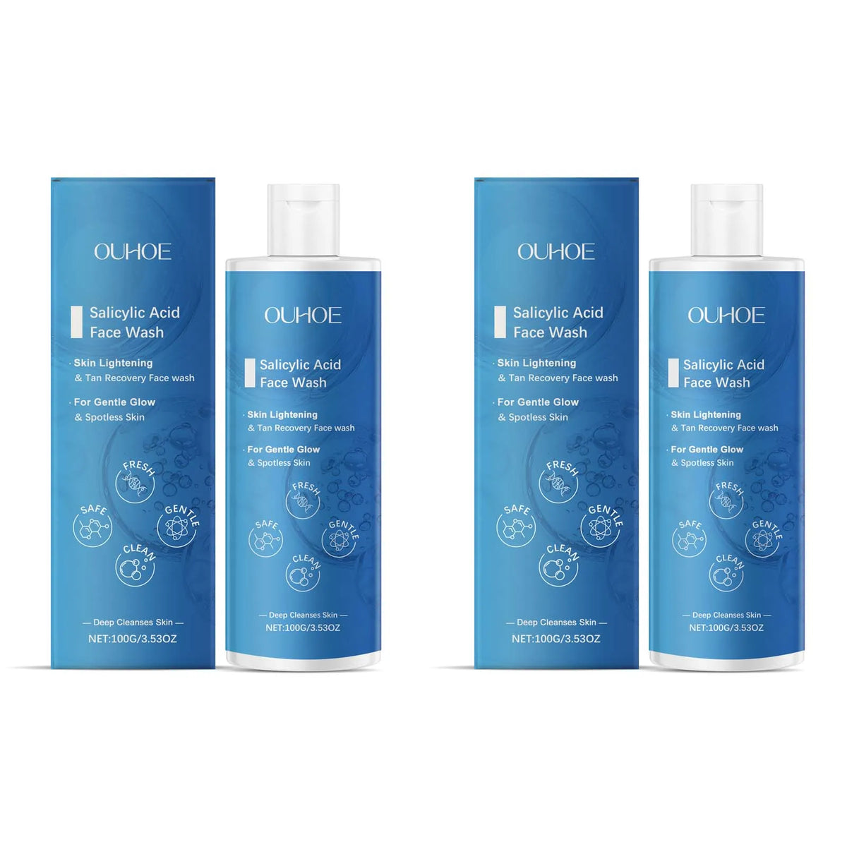 Salicylic Acid Facial Cleanser – Oil Control Moisturizing Face Wash Facial Cleanser Qme 2Pcs