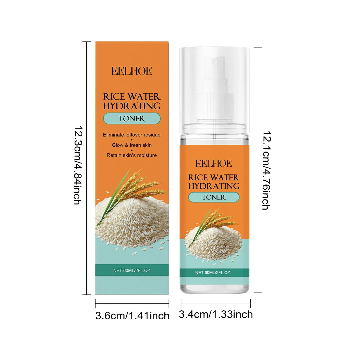Rice Skincare 5-in-1 Brightening Makeup Remover Toner Set Skincare Gift Set Qme Toner