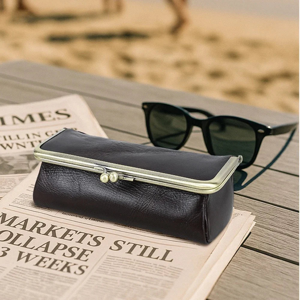 Handmade PU Leather Eyeglasses Case & Sunglasses Pouch Eyeglasses Case Qme