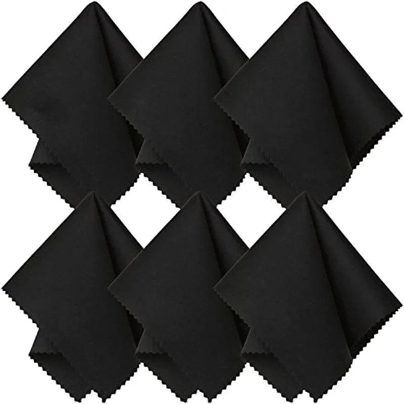 Microfiber Eyeglass Lens Cleaning Cloth – Double-Sided Lens Cleaning Cloth Qme Black 10Pcs