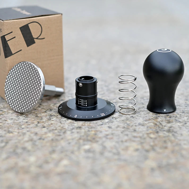 Jaffee 58.5mm Adjustable Espresso Tamper – Anti-Bias Waffle Base Espresso Tamper Qst