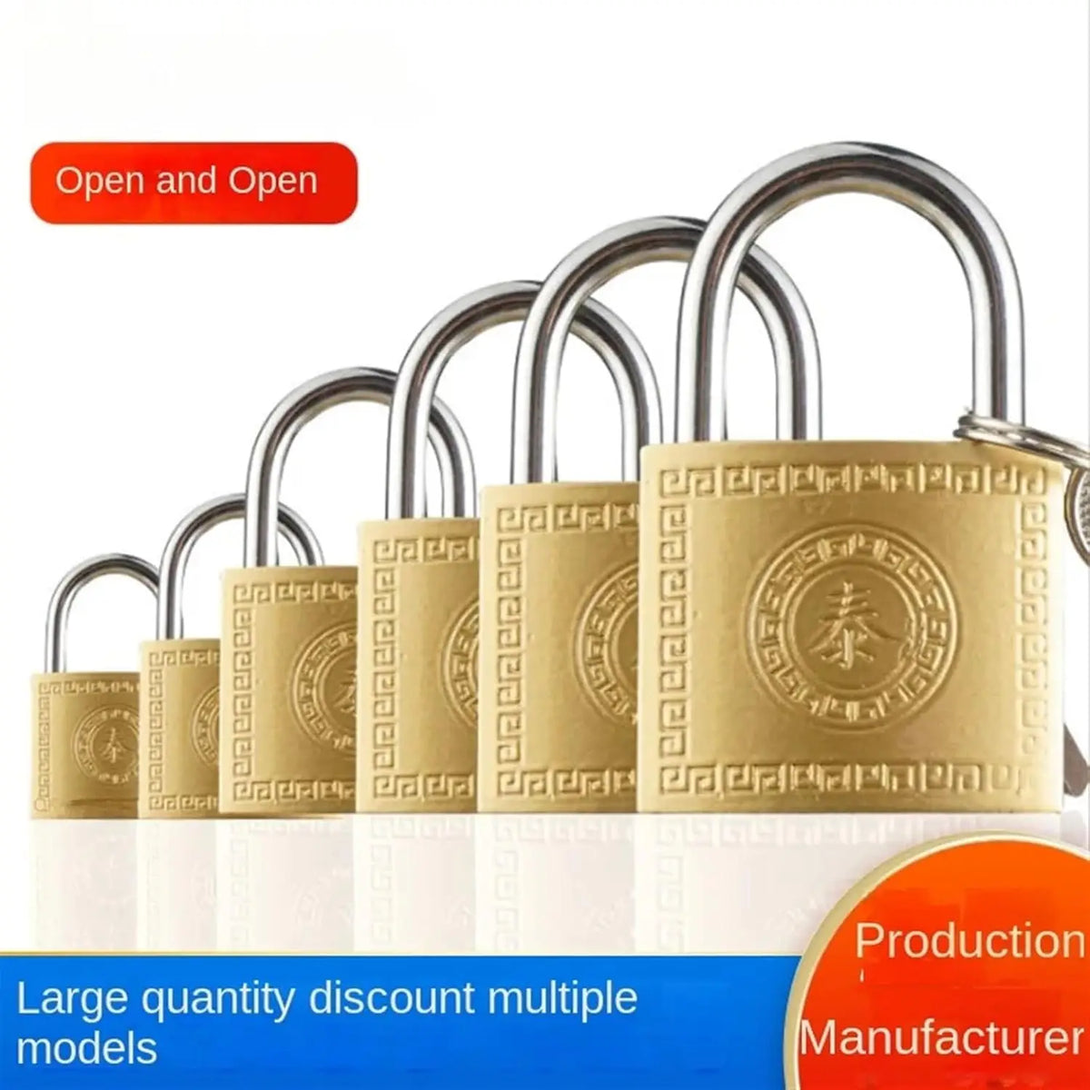 Vintage Brass Padlock Heavy Duty Lock with 2 Keys | Anti-Rust Brass Padlock Qme