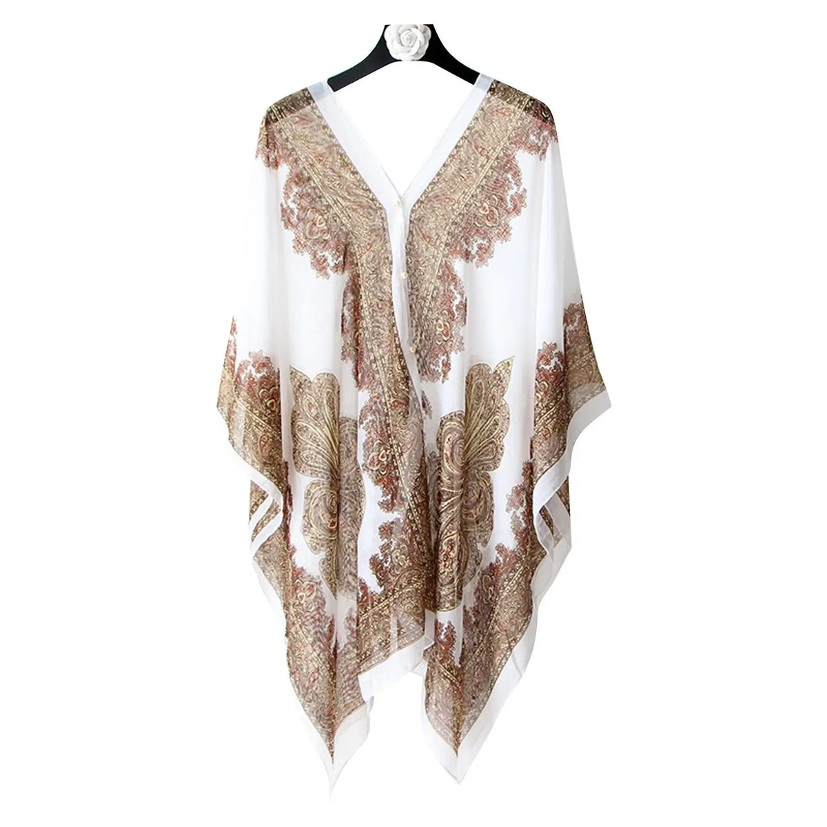 Women's Printed Chiffon Scarf Shawl – UV Beach Cover-Up Chiffon Scarf Shawl Qme