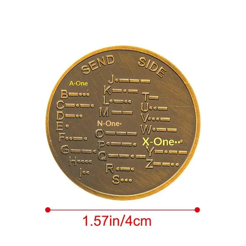 Morse Code Training Coin – Commemorative Badge for Radio Fans Morse Code Training Coin Qme