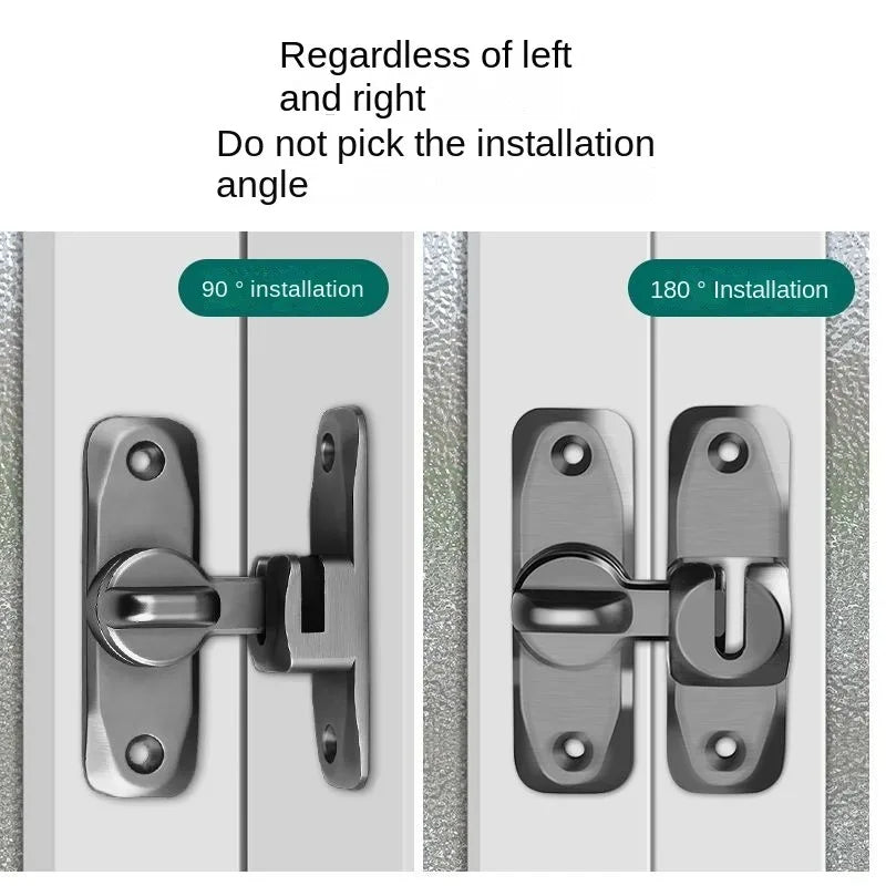 90 180° Flip Door Lock Zinc Alloy Sliding Gate Latch Security Door Latch Lock Qme