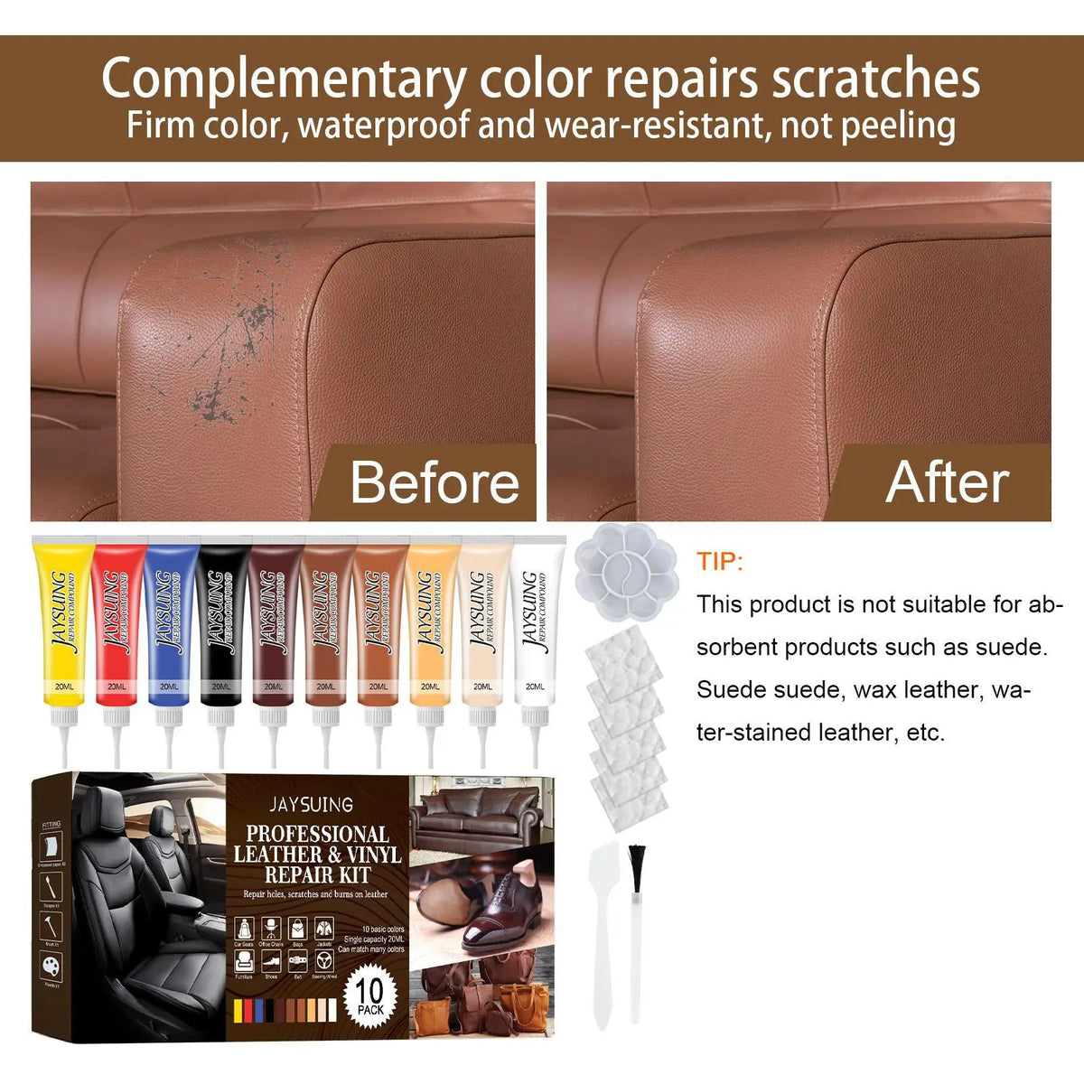 Leather Repair Gel for Car Seats, Sofas & Shoes | Qme Leather Repair Gel Qme