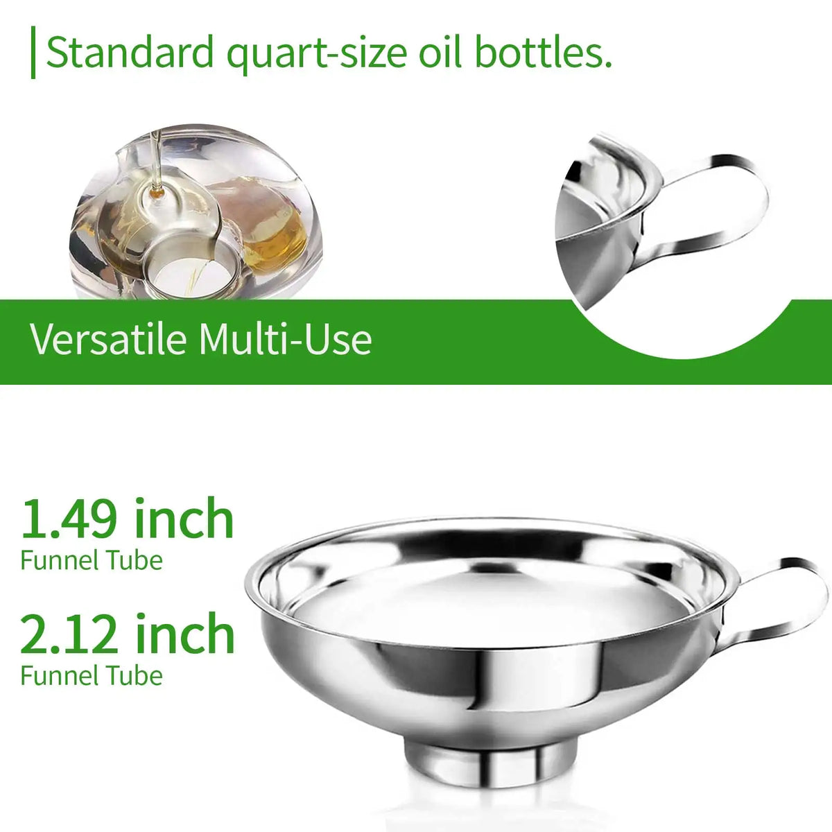 Stainless Steel Canning Funnel with Handle for Mason Jars Canning Funnel Qme