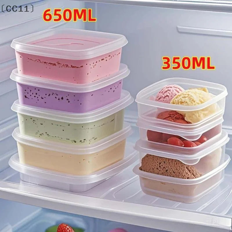Reusable Ice Cream Storage Tub with Lid | BPA-Free Freezer Container Ice Cream Storage Tub Qme