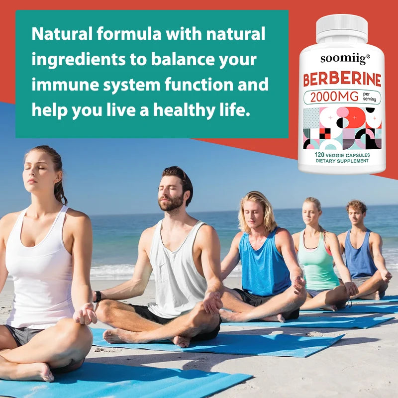 Berberine Extract Supplement 120 Capsules – Heart & Gut Health Herbal Supplement Qst
