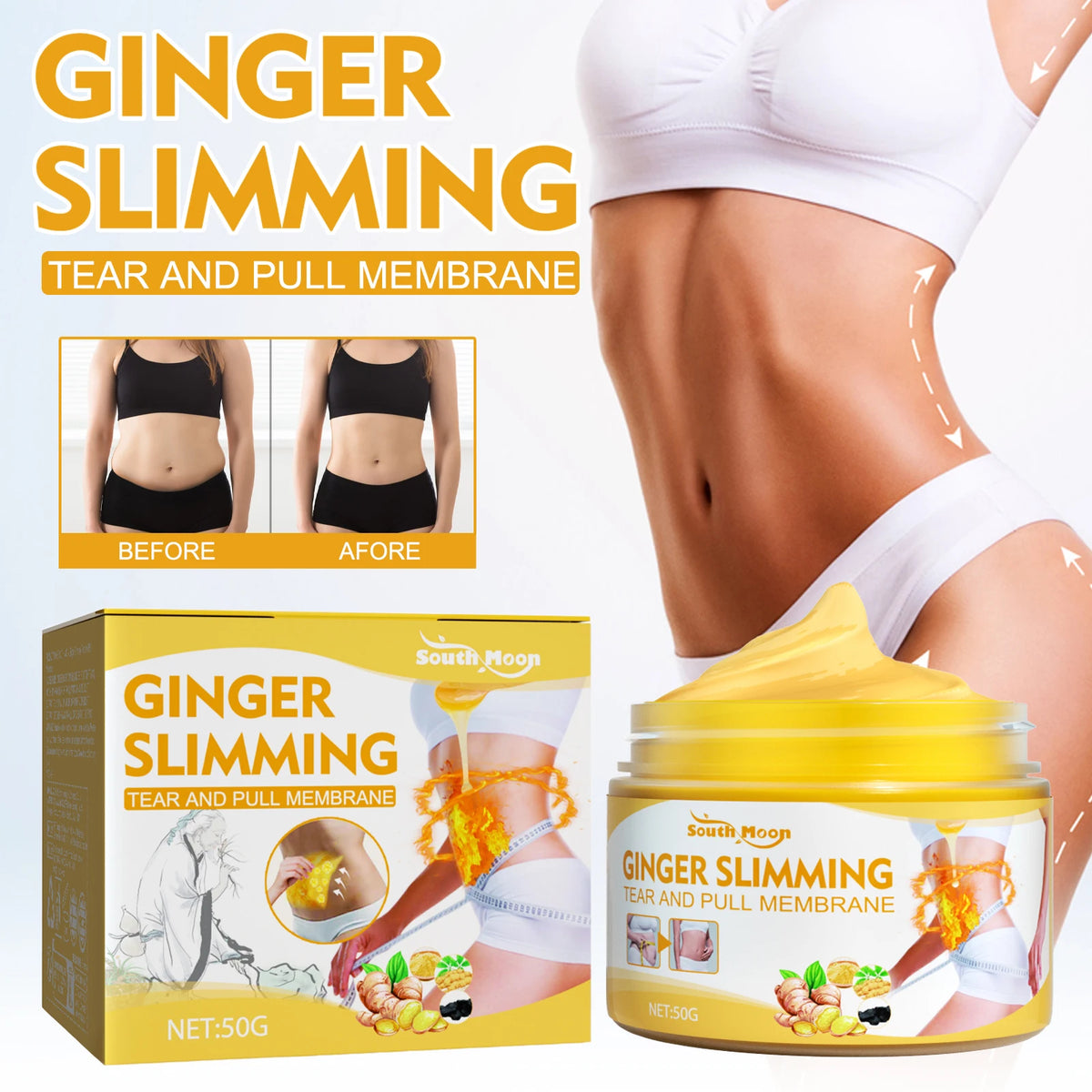 South Moon Ginger Firming Body Cream – Toning Slimming Gel 50g Body Firming Cream Qst