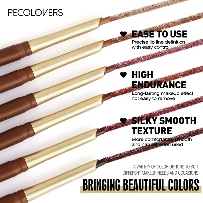 Multi-Color Lip Liner Pen – Angled Tip Lipstick Contour Lip Liner Pen Qme