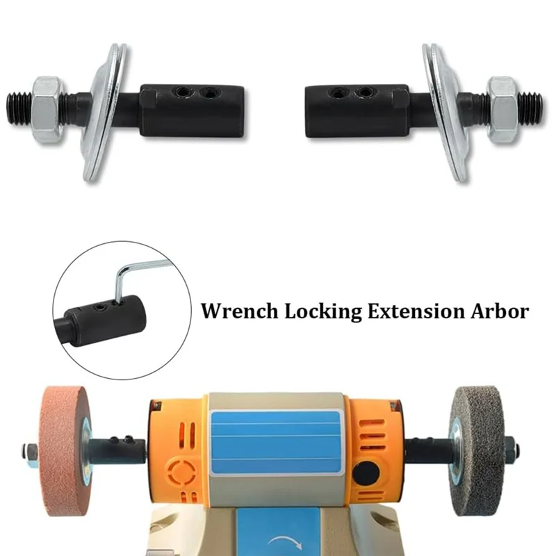 Steel Motor Arbor Polisher Adapter Spindle 2-Pack | Bench Grinder Grinder Adapter Spindle Qme