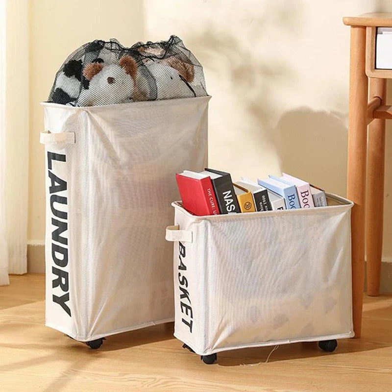 Large Foldable Yoga Mat Storage Basket with Wheels – 8 Colors Foldable Storage Basket Qme