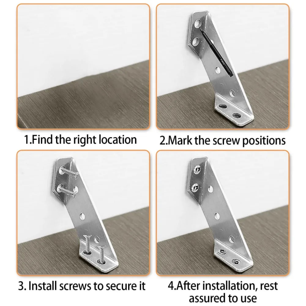 Stainless Steel Right Angle Bracket for Furniture & Cabinets Angle Bracket Qme