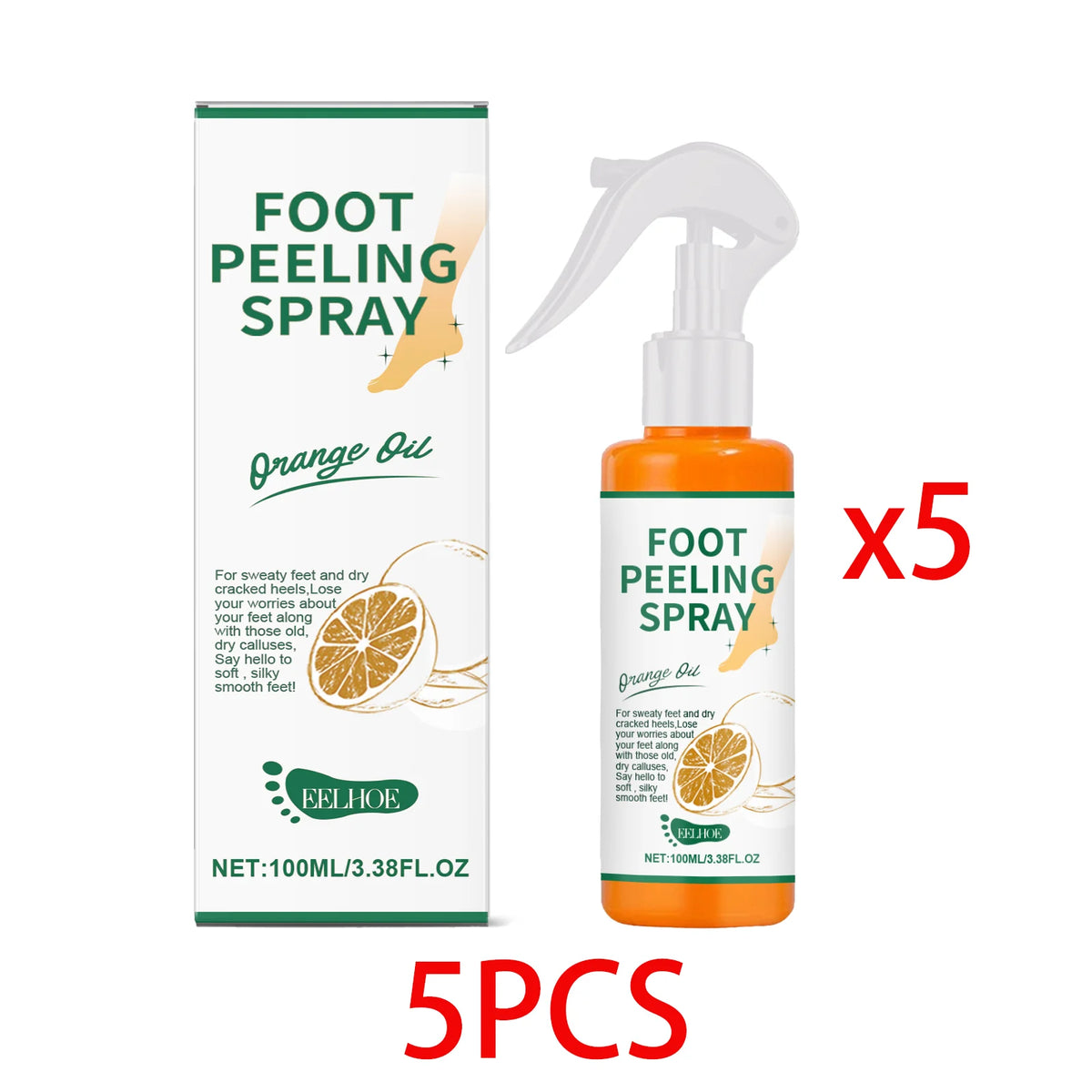 Foot Exfoliating Spray 110ml – Salicylic Acid Callus Softener Foot Exfoliating Spray Qst 5 PCS