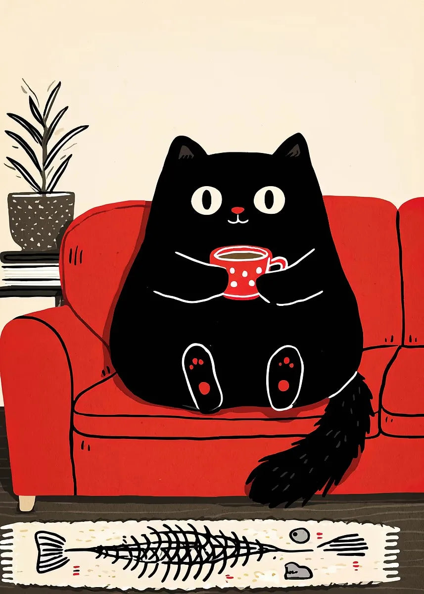 Black Cat Wine Canvas Wall Art – Modern Kitchen Decor Print Canvas Wall Art Qst 8 50X70cm No Framed