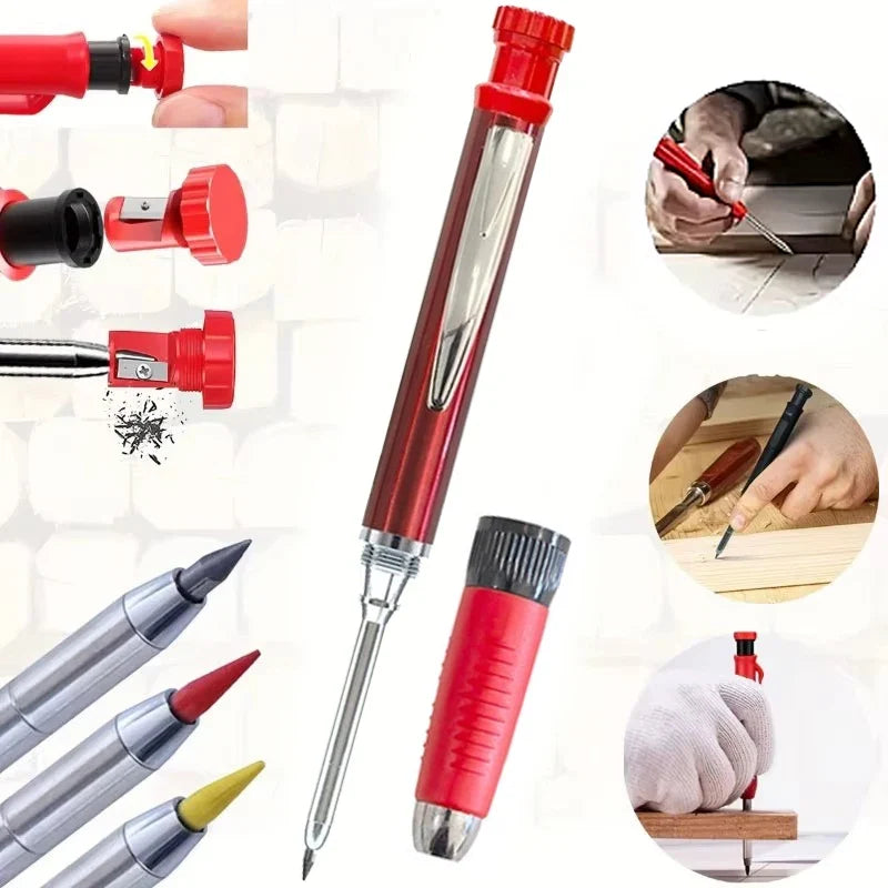 Carpenter Mechanical Pencil Built-In Sharpener 2.8mm Refillable Carpenter Mechanical Pencil Qme