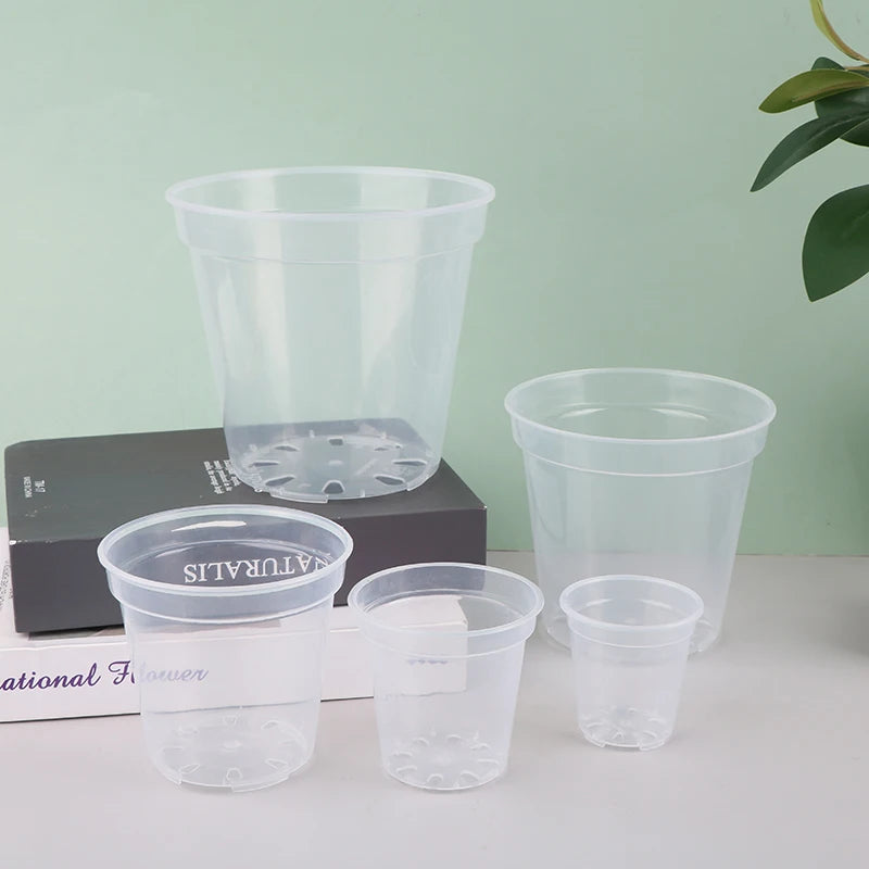 Transparent Round Orchid Planter Pot – Clear Nursery Container Orchid Planter Pot Qst