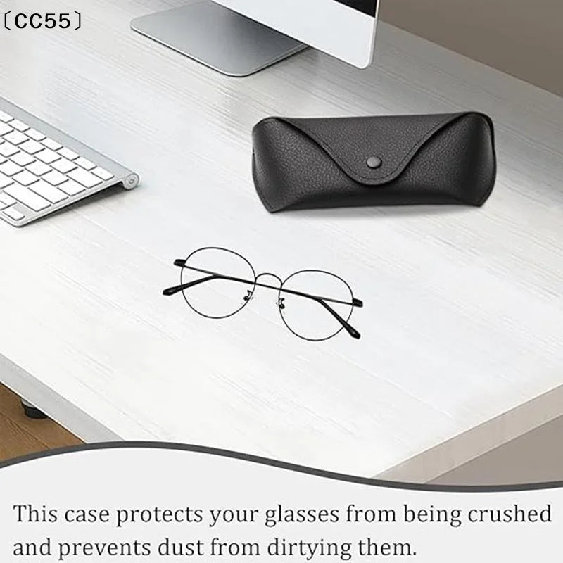 PU Leather Sunglasses Case – Soft Portable Eyeglass Pouch Eyeglass Case Qst