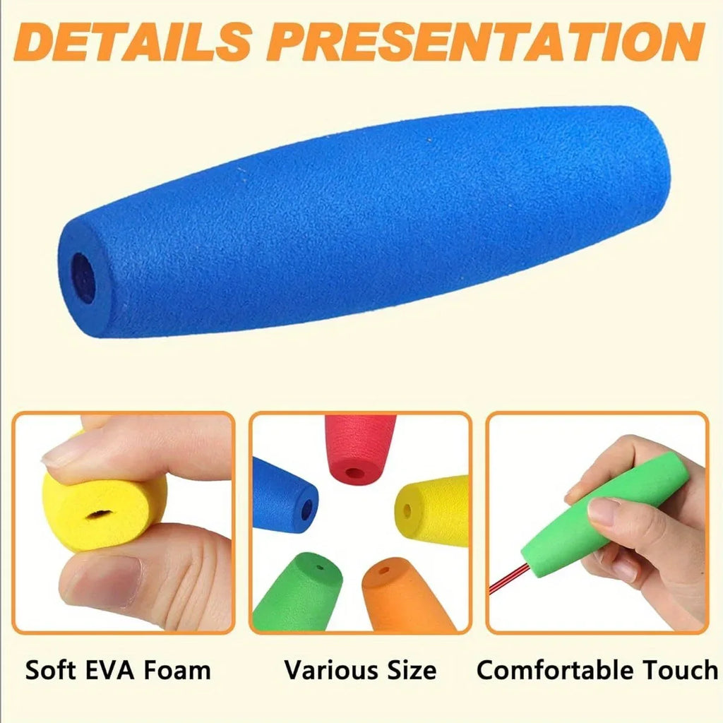 5-Piece Ergonomic Soft Grip Crochet Hook Set | Removable Pads Crochet Hook Grips Qme