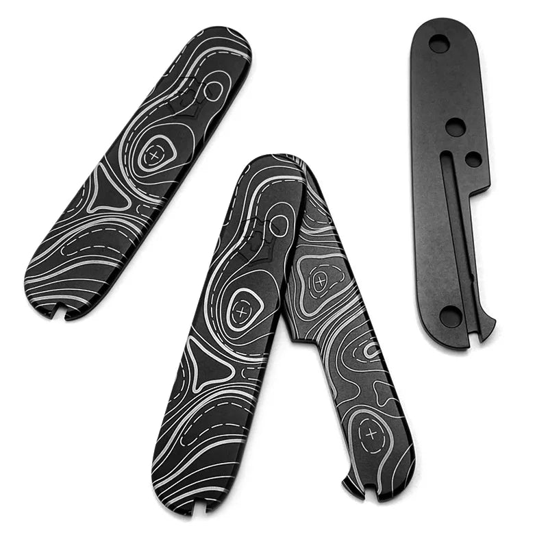 Titanium Alloy Handle Scales for 91mm Swiss Army Knife Mod Knife Handle Scales Qst