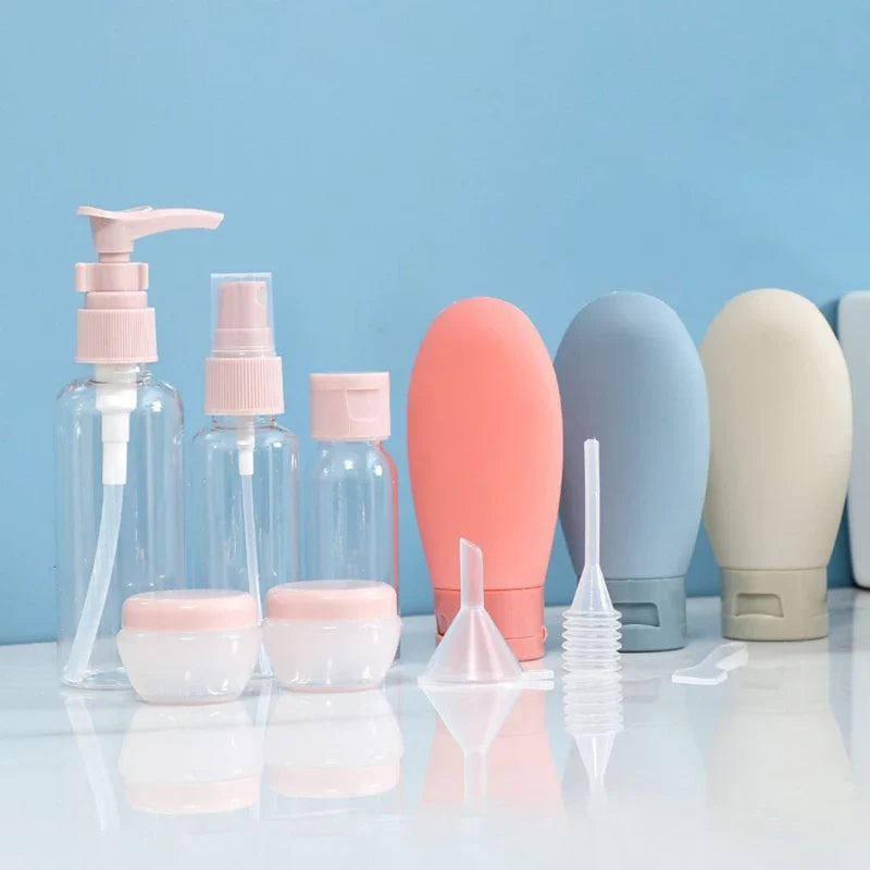 11-Piece Travel Refillable Bottle Set for Cosmetics & Lotion Travel Bottle Set Qme