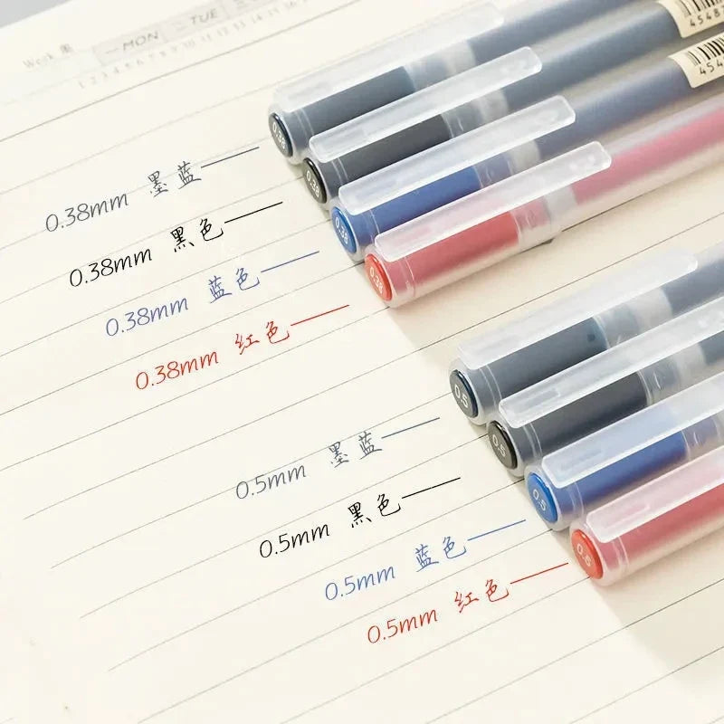 Kawaii Gel Pens Black Red Blue 0.38mm Fine Tip – 3-Pack Gel Pen Set Qme