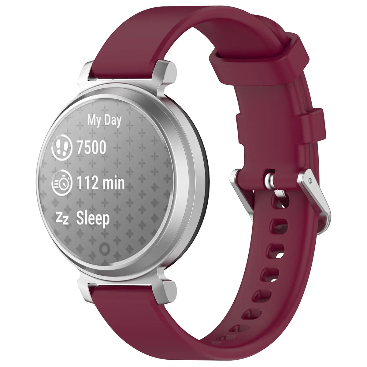 Garmin Lily 2 Silicone Watch Strap | Soft Replacement Band Silicone Watch Strap Qme wine red For Garmin Lily 2