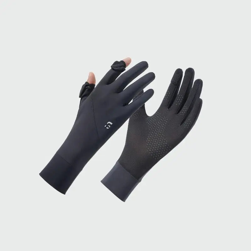 Women's Ice Silk UV Protection Gloves – Cycling & Driving Sun Protection Gloves Qst 2 Dark gray