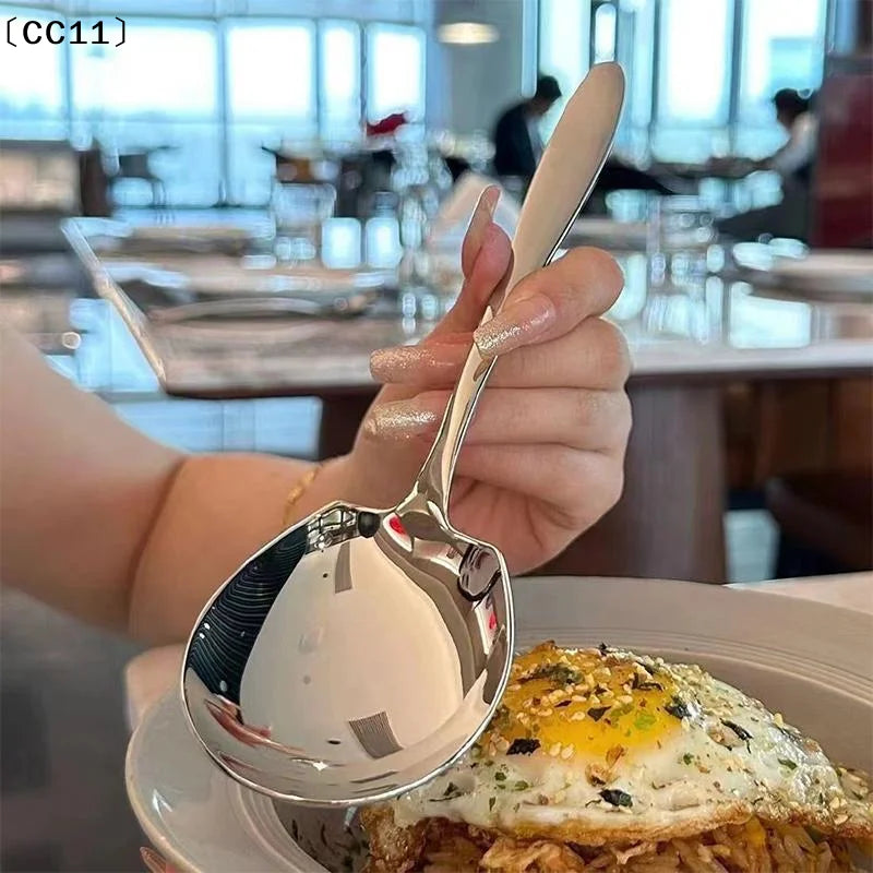 Large Stainless Steel Rice Spoon – Ergonomic Serving Spoon Serving Spoon Qme