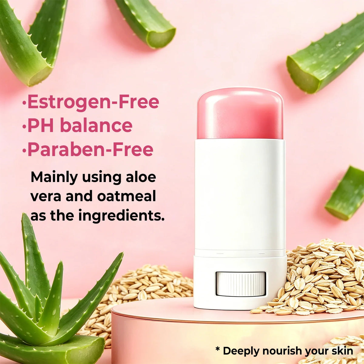 Women's Intimate Moisturizer Balm Stick – pH Balanced, Aloe & Oat Intimate Moisturizer Qst