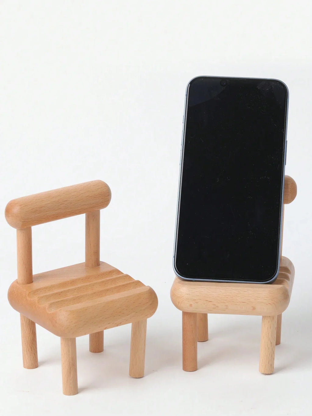 Wooden Mini Stool Phone & Tablet Stand – Beech Wood Holder Phone Tablet Stand Qme