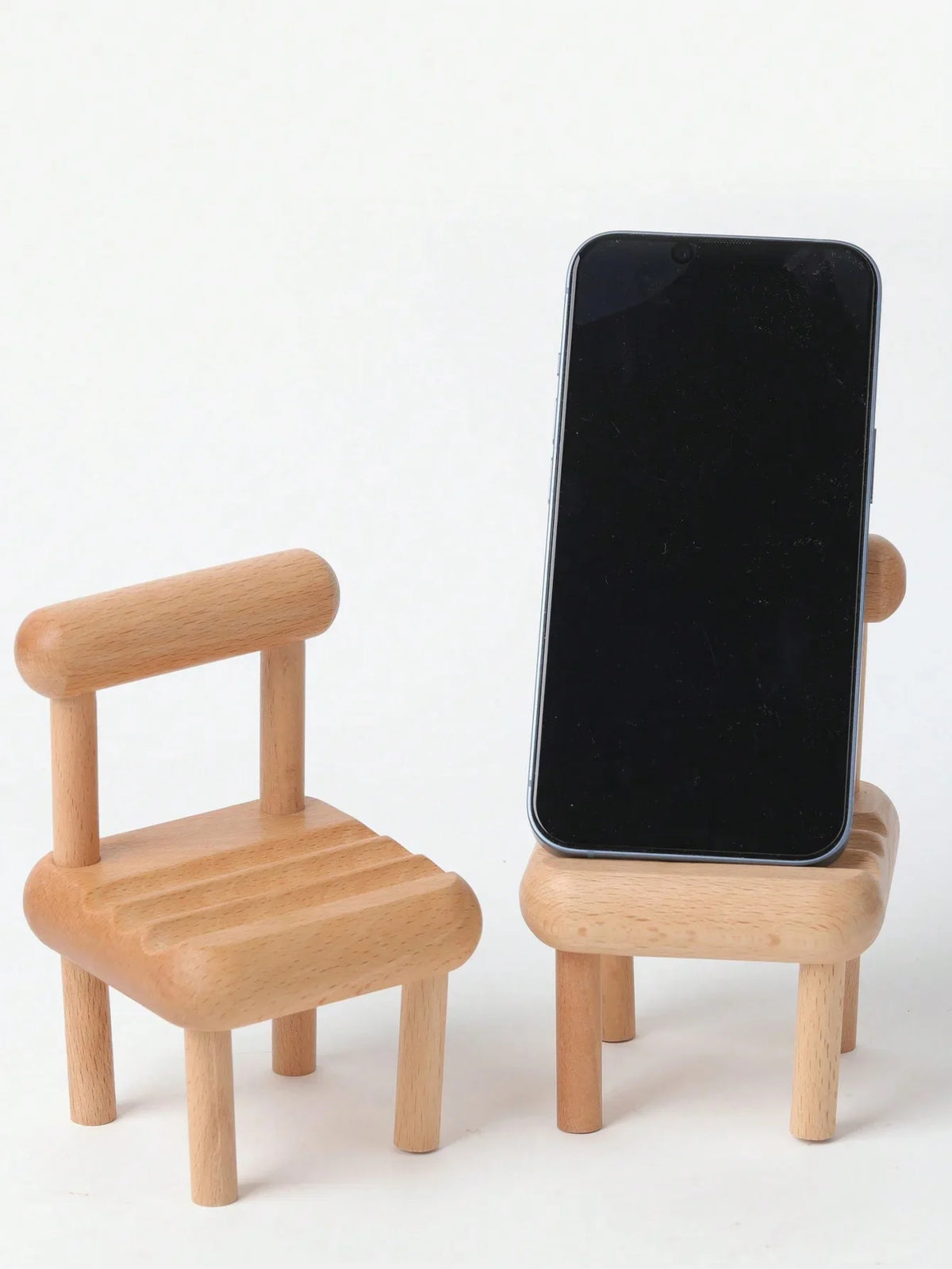 Wooden Mini Stool Phone & Tablet Stand – Beech Wood Holder Phone Tablet Stand Qme
