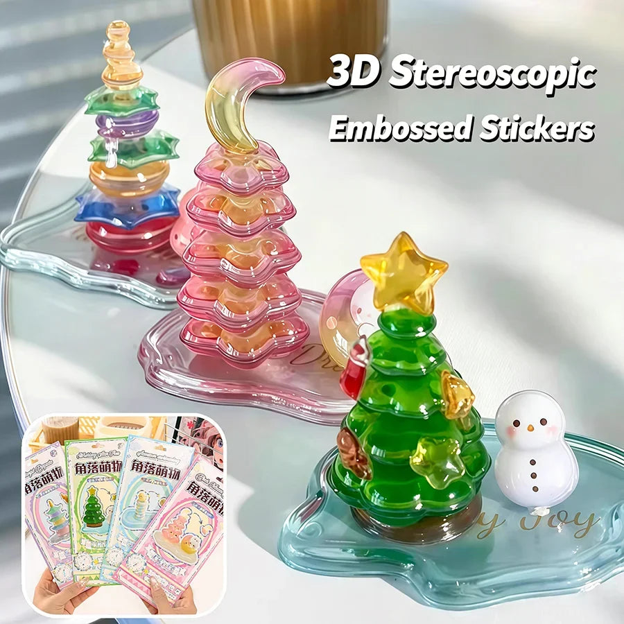 3D Embossed Layered Relief Stickers – Handmade DIY Paper Craft DIY Craft Stickers Qme