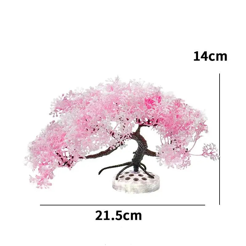 Artificial Cherry Blossom Tree Fish Tank Aquarium Decoration Aquarium Decoration Qme A2