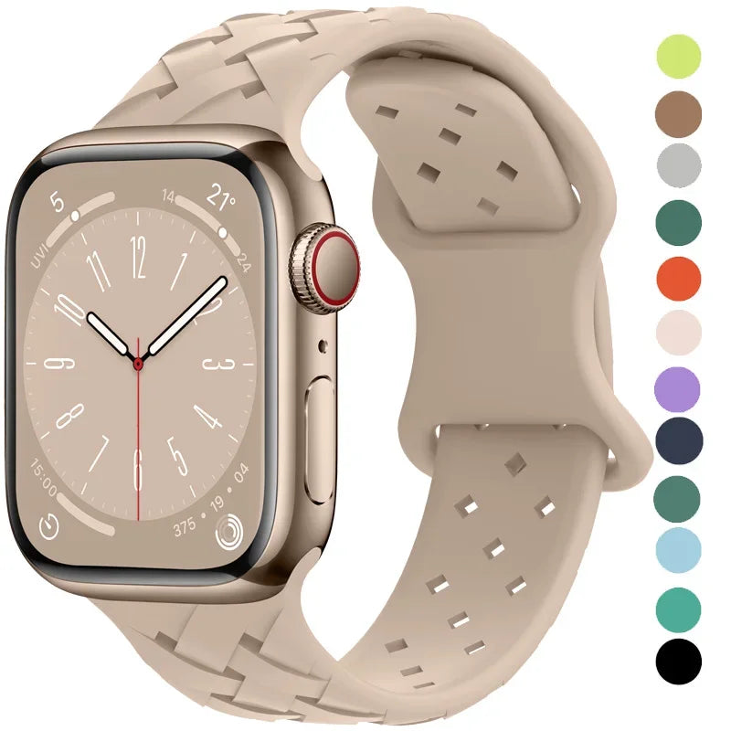 Apple Watch Sport Silicone Woven Loop Band – 16 Colors Watch Band Qme