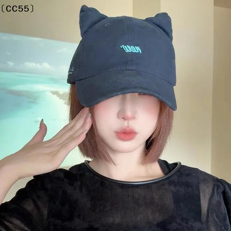 Women's Cat Ear Beret – Woolen Octagonal Duckbill Hat Women's Beret Hat Qst