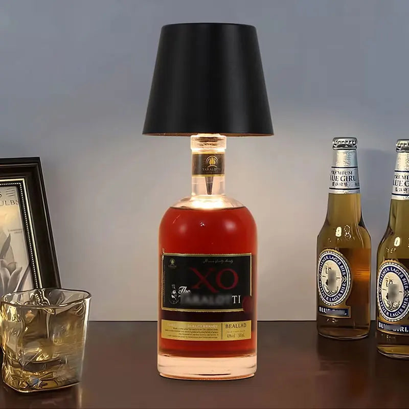Wine Bottle LED Wireless Table Lamp | 3-Color Dimmable USB LED Table Lamp Qme